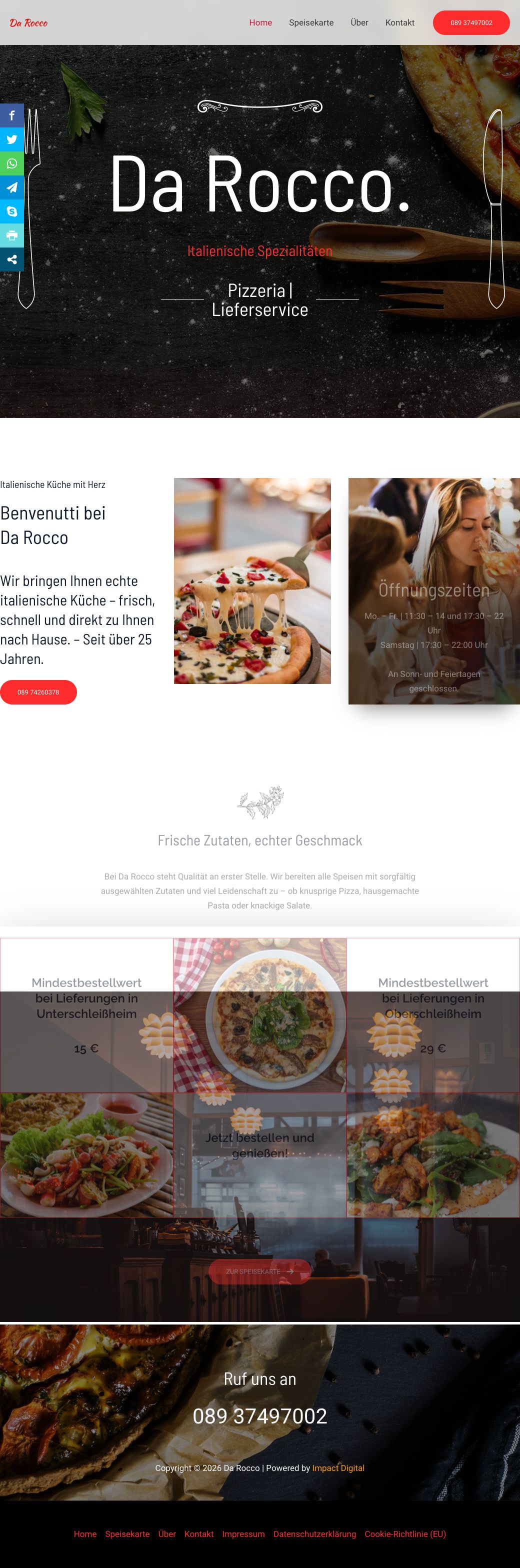 Ristorante Da Rocco – Website-Screenshot (italienisches Restaurant)