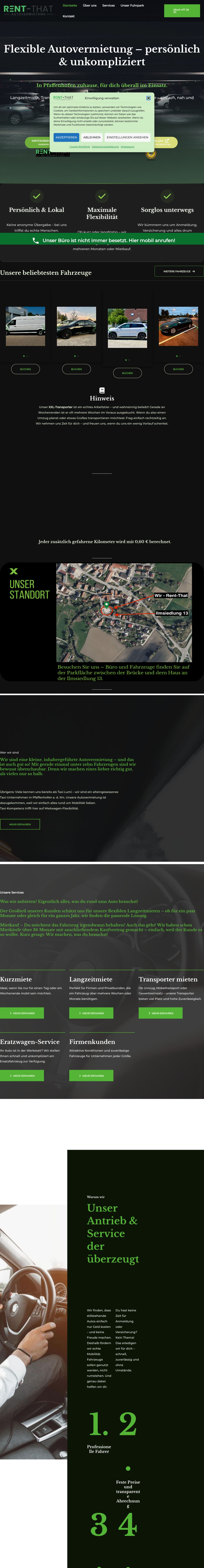 rent-that – Website-Screenshot (Fahrzeugvermietung)